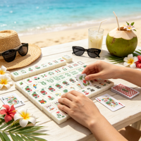 Mahjong Forêt Tropicale : 160 Tuiles en Acrylique, Jeu de Mahjong Joker, Cadeau de Collection pour Femmes et Filles
