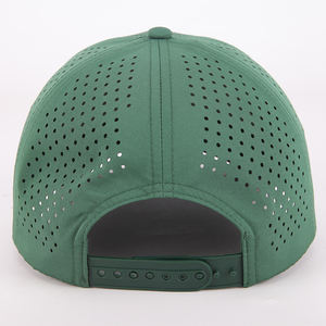 Özel erkekler kauçuk yama 6 Panel spor <span class=keywords><strong>Golf</strong></span> şapka lazer kesim delik nefes su geçirmez kamyon şoförü beyzbol şapkası - Product Image 6