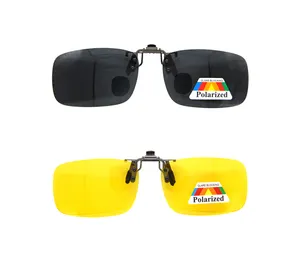 JAP0005 Clip On Sunglasses With 60*40*14 Polarized /Uv400/Night Vision(Yellow Lens)