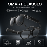 Lunettes Intelligentes AI Grand Modèle Vidéo BT 5.3 Appel Sans Fil Musique Détection de Geste et de Mouvement 15 Jours d'Autonomie