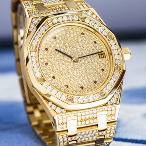 Hand-set Lab-grown Diamond Ice-cut Moissanite Watch Unisex High-end Customizable OEM Alarm <b>Clock</b> Function Hip-hop Luxury Style - Product Image 1