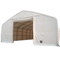 Abri de rangement pour garage extérieur GS avec structure en acier galvanisé et tissu PVC toutes saisons