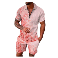 Ensembles d'été 2 pièces en coton pour hommes, style décontracté streetwear, motif floral, logo personnalisé, velours tissé brodé, séchage rapide - Vente en gros
