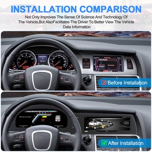 Navihua Car DVD Player LCD Digital Cluster Dual Screen Dashboard GPS Navigation Audio <b>System</b> for Audi Q7 2005-2016 Car <b>Stereo</b> - Product Image 6