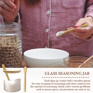 Hot Selling Kitchen Seasoning <b>Jar</b> Set <b>Spice</b> <b>Jars</b> With Lid Salt and Pepper Containers Food Storage Box With Spoon - Product Image 5