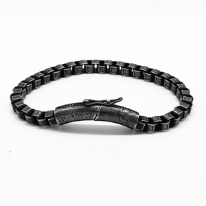 Yunnique-pulsera con cadena de motocicleta estilo punk europeo americano, cierre magnético de acero y titanio negro, joyería Unisex - Product Image 5