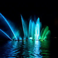 Fontaine de piscine multicolore avec effet d'eau dansante et écran LED pour la décoration paysagère de jardin