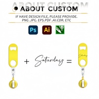 Décapsuleur rétractable personnalisé avec logo, ouvre-bouteille plat pour barman avec porte-badge rond et clips pour cuisine, restaurant, maison