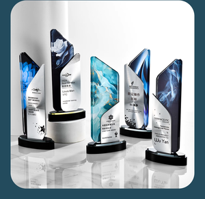 HDW Usine En Gros De Luxe Trophées Médailles Plaques Personnalisé <span class=keywords><strong>Youtube</strong></span> Trophée En Verre De Cristal Avec Base Noire - Product Image 6