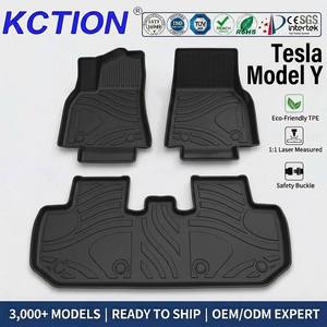 อะไหล่รถยนต์ KCTION รุ่นใหม่ สำหรับทุกสภาพอากาศ OEM ODM แผ่นรองพื้นรถยนต์ TPE <span class=keywords><strong>3</strong></span> มิติ หนา <span class=keywords><strong>3</strong></span>/5 มม. กันน้ำ ไร้กลิ่น กันลื่น คุณภาพสูง สำหรับรถยนต์ <span class=keywords><strong>Tesla</strong></span> <span class=keywords><strong>Model</strong></span> Y - Product Image 1