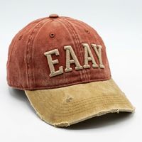 Gorra de Béisbol Retro Étnica Auténtica de 6 Paneles de Algodón Lavado con Detalles Desgastados, Letras en Relieve Premium, Colección Streetwear
