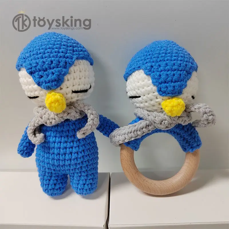 Noel süs tığ Mini penguen Amigurumi dolması Amigurumi hayvan oyuncak bebek için