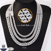 Bijoux hip-hop en gros, collier en diamant VVS de 8 mm, 10 mm, 12 mm, livraison directe, chaîne cubaine en argent glacée, moissanite