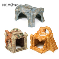 Nouveaux accessoires de Reptile diverses formes de résine Reptile cachant la grotte d'abri avec le bol d'eau de nourriture