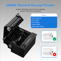 Impresora térmica de recibos Scangle de 58mm para restaurantes Loyveres compatible con comandos ESC/P0S Stock papel térmico de recibos Compatible