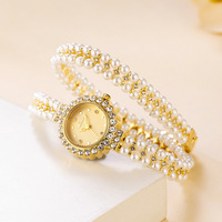 Montres Missfox 3702, boîtier en alliage de perles, design classique, de bonne qualité, cadran rond, montre-bracelet pour femmes