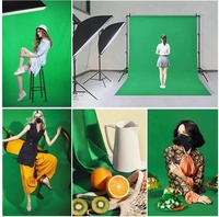 Toile de Fond (Polyester) 1,5x2m, Écran Vert de Photographie Enroulable pour Studio Photo