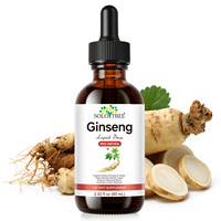 Complément alimentaire au ginseng rouge Panax sans alcool, marque privée SOLOTREE, extrait de ginseng liquide végétalien en gouttes pour améliorer l'humeur et l'énergie