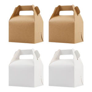 กล่องกระดาษคราฟท์กล่องขนมคัพเค้กสีทึบสไตล์ยุโรปปาร์ตี้ของขวัญของที่ระลึกพร้อมที่จับ - Product Image 1