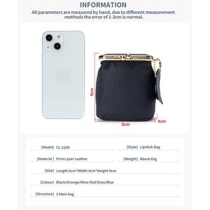 AndoBag Mini porte-rouge à lèvres pour femme, couleur unie, mode, pochette de rangement à fermeture éclair, porte-clés, porte-monnaie portable, pendentif - Product Image 4