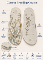 Tongs de mariage personnalisées en gros avec logo, sandales de fête nuptiale faites à la main avec fleurs DIY, pantoufles personnalisées pour demoiselles d'honneur
