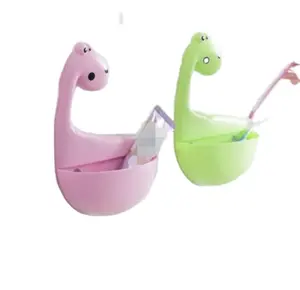 1PCS cartoon dinosaur cow toothbrush holder bathroom wall mount toothpaste holder free punching tooth holder toothbrush rack