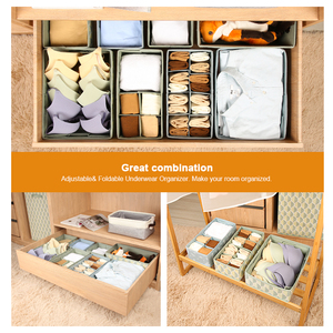 Drawer Organizer Collapsible Closet Drawer Dividers Foldable <strong>Storage</strong> <strong>Box</strong> for Bras, Underwear, Socks, Neck <strong>Ties</strong>, Scarves - Product Image 2