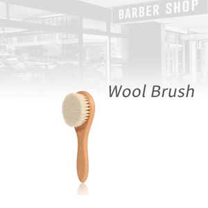 Spazzola per la cura personale del barbiere, per la pulizia di barba e capelli del viso, strumento per taglio capelli da uomo, spazzola per <span class=keywords><strong>collo</strong></span> in morbida lana con manico in legno - Product Image 1