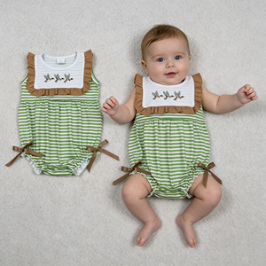 RTS Boutique Mallard Ducks Embroidery Baby Cotton Spandex Cute Toddler Girls <b>Bubble</b> Romper Casual Baby Bodysuit New Styles - Product Image 3