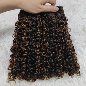 Letsfly 11A Paquete de Cabello Humano Rizado Pixie de Doble Trama, Negro Natural, 10-26 Pulgadas, Cabello Humano con Puntas Completas, Trama Doble - Product Image 1