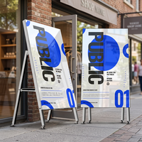 Affiche numérique mobile couleur pleine, écran LCD intérieur à contrôle de temps, affichage LED portable et pliable