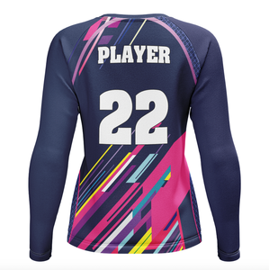 ملابس كرة الطائرة النسائية الماصة للرطوبة بأكمام طويلة وتصميم رقبة على شكل V - Product Image 2