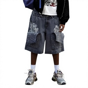 Shorts Cargo de Mezclilla Desgastada para Hombre con Diseño de Bolsillos 3D, Estilo Urbano, Ropa de Verano - Product Image 2