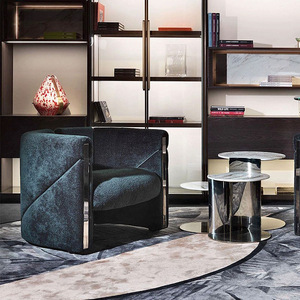 Chaise longue de mobilier design moderne haut de gamme de luxe <span class=keywords><strong>Fauteuil</strong></span> en velours <span class=keywords><strong>vert</strong></span> avec détails en métal Chaise <span class=keywords><strong>club</strong></span> contemporaine - Product Image 4