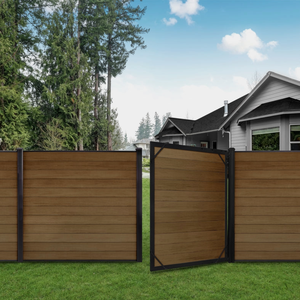 Recinzione <span class=keywords><strong>per</strong></span> Casa e Giardino Scelta Migliore Alta 1,8 Metri Impermeabile Paletti <span class=keywords><strong>in</strong></span> WPC <span class=keywords><strong>Legno</strong></span> Trattato Termicamente Ecologica Sicurezza Design Moderno 3D - Product Image 2