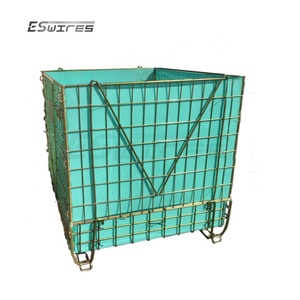 High quality galvanized industrial foldable steel pet preform container for storage