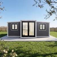 Maison préfabriquée pliable facilement de 40 pieds sur 20 pieds, conteneur extensible, isolée, mobile, 3 chambres avec cuisine, petite maison