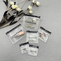 Bolsas de joyería con cierre de cremallera personalizadas de lujo, bolsa de joyería con cremallera de plástico transparente esmerilado, embalaje con logotipo, bolsas para pendientes de maquillaje
