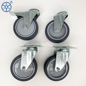 Wbd rodas de parafuso, 50mm pequeno giratório tipo castor poliuretano rodas parafuso 1.5 polegadas rodas com freio - Product Image 3