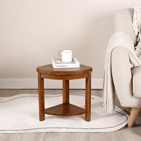 Tabouret de douche en teck massif Design moderne petit banc d'angle repose-pieds siège de bain en bois robuste assemblage facile jambes de rasage