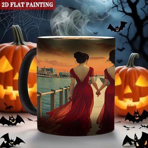 Custom Scenery Print Magic Mug 11oz Frosted Black <b>Ceramic</b> Heat Changing <b>Cup</b> - Product Image 6