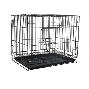 Opvouwbare metalen honden- en puppykennel met uitneembare, lekvrije lade, veilige sluiting, draagbaar voor kleine honden/katten/konijnen - Reiskennel voor training - Product Image 1