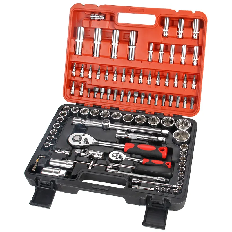 Amazon Two-color Hot Sale Combination Set Auto Repair Tools Ratchet Keys Chrome Vanadium Socket Wrench Set