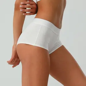 Boxers à large ceinture avec logo personnalisé pour femmes, culottes en coton pour dames, shorts pour garçons, slips de sous-vêtements vierges, 2022
