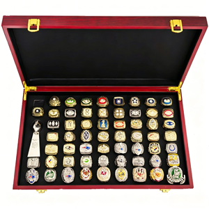 Set di Anelli del Campionato <span class=keywords><strong>NFL</strong></span> 1966-2024, Trofeo Personalizzato in Metallo, Gioielli in Lega di Alta Qualità, Anelli con Strass all'Ingrosso - Product Image 1