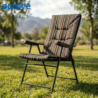 Chaise pliante d'extérieur double usage en acier inoxydable, pour pause déjeuner, loisirs, portable, inclinable, avec dossier en coton, pour la plage, nouveauté