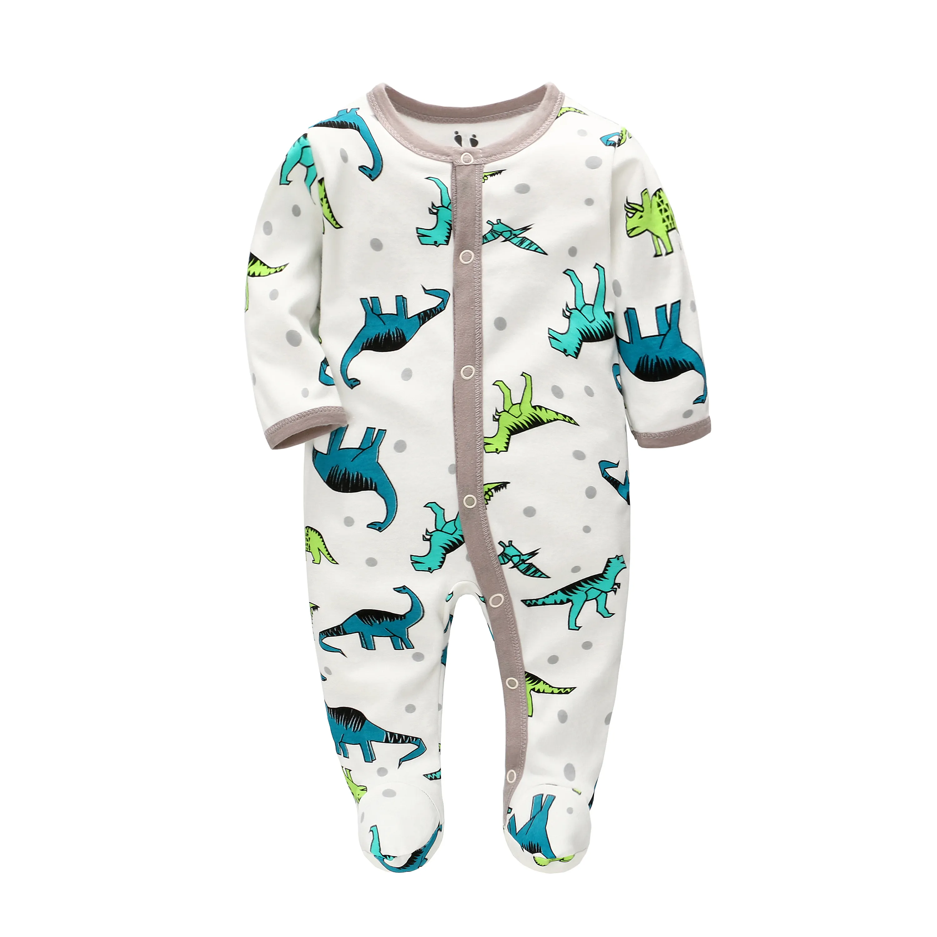 Camiseta de algodón con estampado súper suave para bebé, peleles de bebé, ropa de bebé para las cuatro estaciones, mono de bebé, pijamas de algodón para niño pequeño