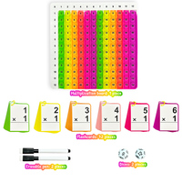 Jouet sensoriel mathématique pour l'éducation préscolaire : Tableau de la table de multiplications et cartes flash de multiplication avec cartes mathématiques multiples – Outil d'apprentissage