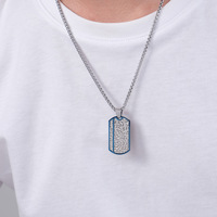 Pendentif rétro en acier inoxydable pour homme avec motif de lune Collier de marque militaire simple à la mode Chaîne de corde de style classique Accessoire de fête