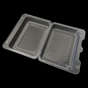 Wholesale Hinge Clam Shell Plastic Transparent Food Packaging Containers For Fruit Vegetables Salad Packaging Box